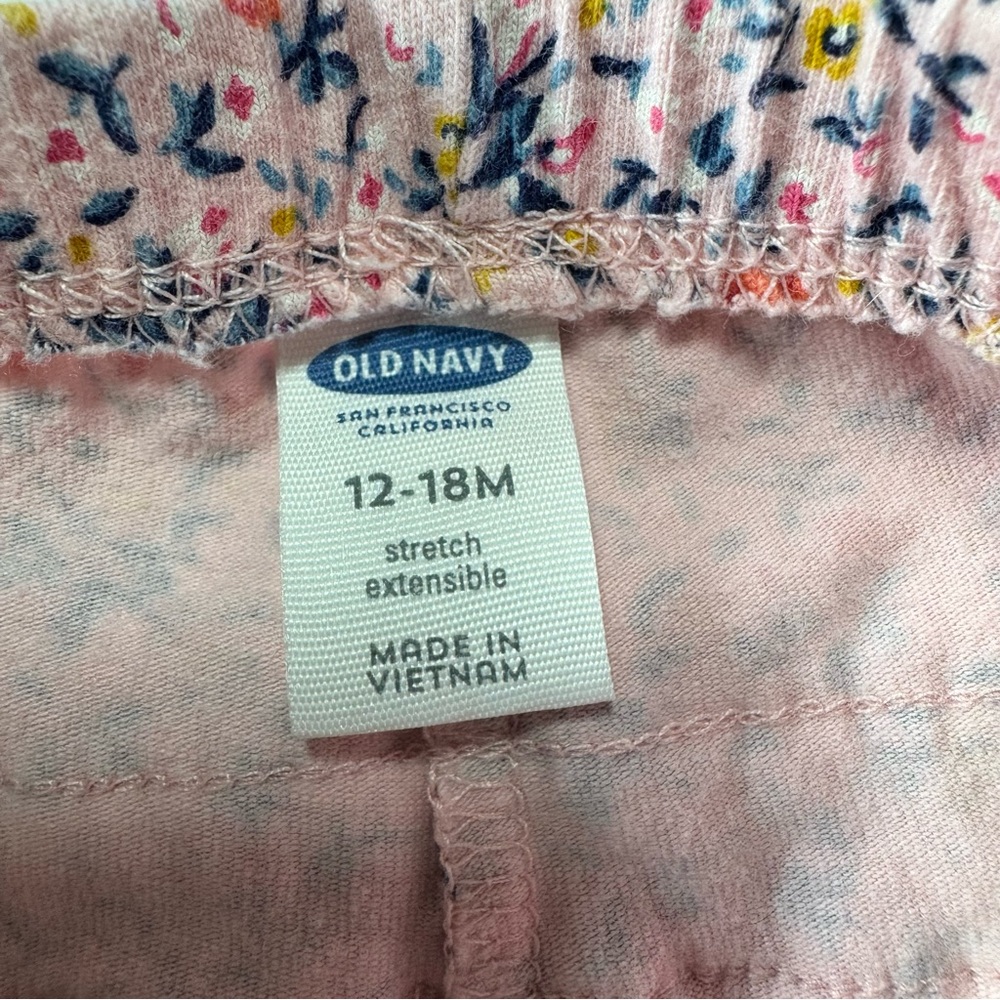 Bundle of Baby Girl Pants Size 12-18 Months Pink Baby Gap Old Navy Ruffle Floral - Picture 10 of 15